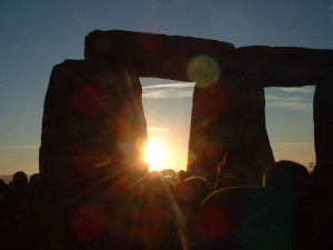 Celebrations at sunrise on the summer solstice. Picture by Nick Fitzsimons