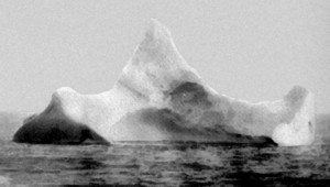 The iceberg Titanic is believed to have hit. Photograph taken on 15th April 1912.