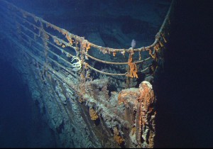 The bow of Titanic, now resting on the floor of the Atlantic