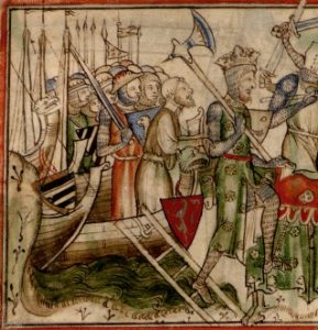 Harald landing at Riccall near York. Image taken from Paris' Life of King Edward
