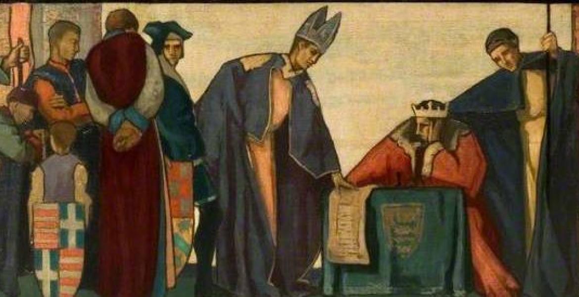 John sealing the Magna Carta by Frank Wood, 1925
