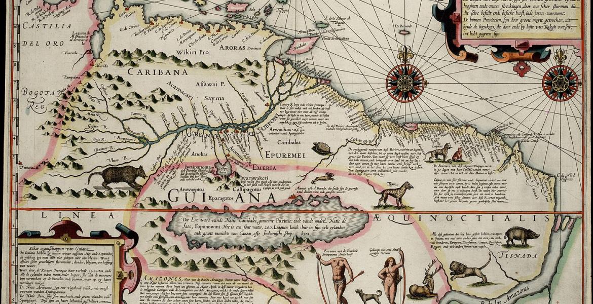 Hondius's map of Guiana