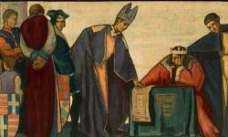 John sealing the Magna Carta by Frank Wood, 1925