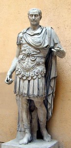 Caesar wearing a general's cloak