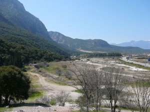 View of the Thermopylae pass 