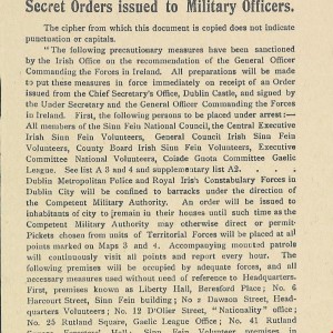 The Castle Document, purporting to be secret British military orders to crush Irish nationalism.