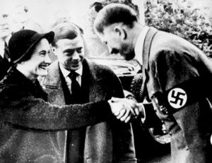 The Duke and Duchess of Windsor meeting Hitler in 1937.